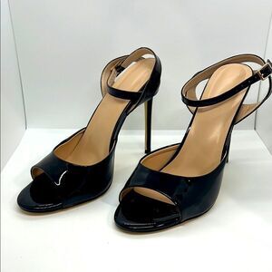 Sexy Size 13 Black Ankle Strap Peep Toe High Heel Pumps By Only Maker.